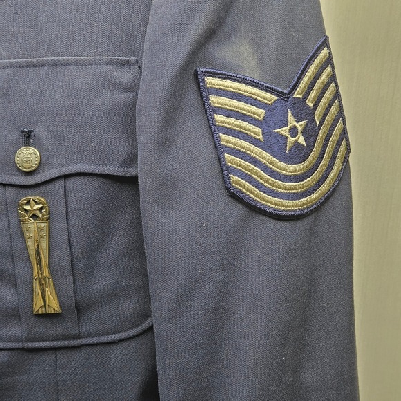 Vintage US Air Force Dress Uniform Jacket 42L Sergeant Master Missleman Rank - Picture 2 of 11